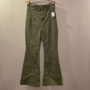 Free People Olive Flare & Wide Leg Jeans